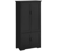 HOMCOM Armario de Cocina Buffet de cocina contemporáneo multi-almacenamiento 2 armarios 3 estantes MDF paneles de partículas Negro Aosom España