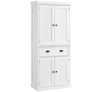 HOMCOM Armario de cocina buffet multi-almacenamiento estantes ajustables 4 puertas cajón grande 76,2 x 40,2 x 183 cm blanco