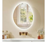 HOMCOM Armario de pared con espejo e iluminación LED, 50x14x70cm, mueble de baño antiniebla, 3 temperaturas de luz, estantes ajustables, temporizador, puerta de cierre suave, blanco