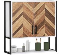 HOMCOM Armario de Pared para Baño con 2 Puertas Estantes 59x20x60 cm Multicolor
