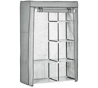 HOMCOM Armario de Tela, Armario Portátil, con Barra para Colgar, 6 Estantes, Marco de Acero, para Dormitorio, Vestidor, 103x43x162,5 cm, Gris Oscuro Gray 103 x 43 x 162.5 cm