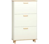 HOMCOM Zapatero moderno 3 cajones abatibles 12 pares estante ajustable 70x23,5x122 cm Blanco