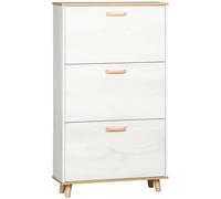 HOMCOM Zapatero moderno 3 cajones abatibles 12 pares estante ajustable 70x23,5x122 cm Blanco