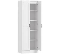 HOMCOM Armario Despensa 175 cm con Espacio de Almacenamiento Armario de Cocina con Puertas de Cierre Suave y Estantes Regulables Blanco Aosom España
