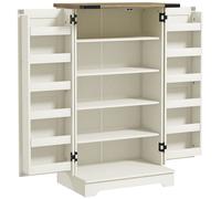HOMCOM Armario Despensa Cocina con 2 Puertas 16 Estantes y Estantes Ajustables para Comedor Salón 60x40x104 cm Crema Aosom España