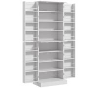 HOMCOM Armario Despensa de Cocina con 4 Puertas con Estantes Estantes Ajustables para Sala de Estar Comedor Blanco