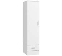 Homcom armario dormitorio moderno, armario ropero con barra para colgar, cajón, estante superior, 40x52x170 cm, blanco 52 cm