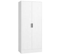 HOMCOM Armario Dormitorio Moderno Armario Ropero 70x37x164 cm Blanco | Barra para Colgar, Estantes, para Salón, Entrada