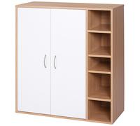 HOMCOM Armario Gabinete Consola Multiusos de Cocina Comedor Salón Baño con Puertas y Estantes Ajustables 60x30x80 cm Blanco Aosom España