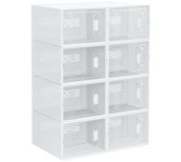 HOMCOM Organizador de zapatos modular 8 cubos puertas magnéticas 25x35x19 cm transparente talla 43