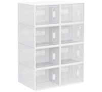 HOMCOM Organizador de zapatos modular 8 cubos puertas magnéticas 25x35x19 cm transparente talla 43