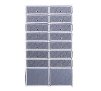 HOMCOM Armario Modular Estantería por Módulos Montaje en Bricolaje Armario Extraíble de 16 Cubos con Puertas para Almacenamiento de Zapatos Ropa Libros 95x37x160cm Blanco y Negro Aosom España
