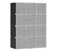 HomCom Armario modular plástico 12 cubos con puertas 111x47x145 cm