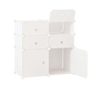 HomCom Armario modular 6 cubos – Organizadora para ropa y zapatos, pegatinas adhesivas, blanco