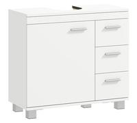 HOMCOM Armario para Debajo del Lavabo con cajones, Puerta de Cierre Suave, Cuello en U, Armario para baño, 70 x 30 x 64 cm, Color Blanco