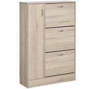 HomCom Zapatero 2 en 1 Estrecho – Mueble madera para paraguas, estante ajustable 79x26x120 cm