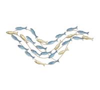 HOMCOM arte mural de metal, diseño de peces, resistente al óxido, estilo moderno, elegante, Azul claro Aosom España