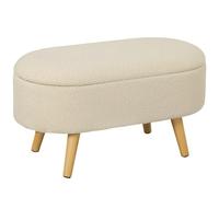 HOMCOM Banco almacenaje acolchado con tapa, dormitorio, blanco crema