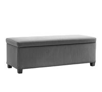 HOMCOM Banco Almacenaje Capacidad de 84 L 112x42x40 cm Tapizado en Pana Pie de Cama para Sala de Estar Dormitorio Beige