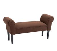 HOMCOM Banco Banqueta de Diseño Contemporáneo con Apoyabrazos Curvados Gran Confort 102x36x51 cm Marrón Aosom España