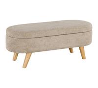 HOMCOM Banco con almacenamiento y cama 2 en 1 de tela con reposapiés 110L x 40P x 43H cm beige