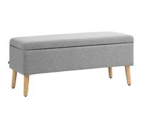 HOMCOM Banco con caja de almacenamiento, banco acolchado con aspecto de cama para dormitorio, entrada, sala de estar, carga máxima 220 kg