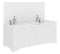 HOMCOM Banco contenedor con tapa elevable 100 cm Blanco
