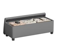 HOMCOM Banco de almacenamiento 84L, puf para sala de estar, almacenamiento al pie de la cama, reposapiés de terciopelo acanalado con tapa, salón