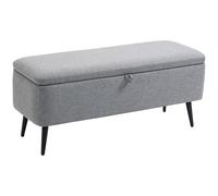 HOMCOM Banco de Almacenamiento con Tapa Abatible y Patas de Acero para Dormitorio Salón Entrada 101x38,5x44,5 cm Gris Aosom España