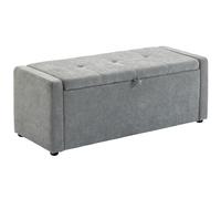 HOMCOM - Banco de almacenamiento para salón, dormitorio, entrada, 122 x 48 x 44 cm, color gris claro