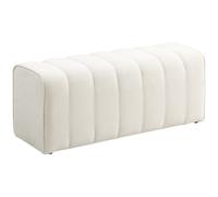 HOMCOM Banco de cama, banco acolchado, estilo moderno, 110x40x44 cm, otomana con apariencia de tela, sin pelusas, soporta hasta