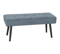 HOMCOM Banco de Cama de Pana, Acolchado Grueso, Azul | Patas de acero, asiento acolchado, para entrada, sala de estar