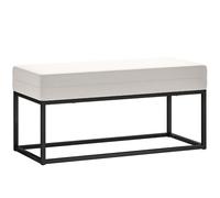 HOMCOM Banco de Entrada Moderno Minimalista Acolchado 94x42x44cm Crema | Patas ajustables, banco de dormitorio, tela de terciopelo y acero