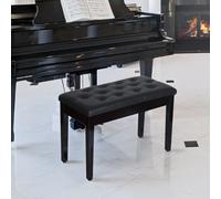 HOMCOM Banco de Piano 76x36x50cm Taburete con Almacenaje Cuero Sintético