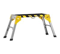 HOMCOM Banco de Trabajo Plegable de Aluminio con Asa 110x32x50 cm Negro | Mesa de Taller, Antideslizante, Tiras Reflectantes, Carga 150 kg