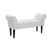 HOMCOM Taburete Pie de Cama Banqueta con Brazos Tapizada tipo Banco de Madera para Dormitorio Salón Recibidor 102x31x51cm Carga 130kg Aosom España