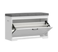HOMCOM Banco Zapatero Moderno con Asiento Acolchado 80x30x50 cm Blanco