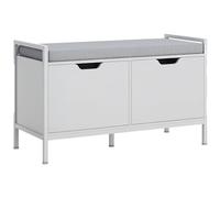 Homcom banco zapatero mueble zapatero con asiento cojín extraíble para 4 pares de zapatos banco zapatero para entrada recibidor salón pasillo 84x35x50 cm blanco