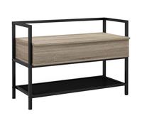 HOMCOM Banco Zapatero con Tapa Abatible Mueble Zapatero con Banco con Compartimento Oculto y Estante Inferior de Rejilla para 4 Pares de Zapatos para Pasillo Salón 84x39,5x61 cm Roble