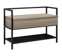 HOMCOM Banco Zapatero con Tapa Abatible Mueble Zapatero con Banco con Compartimento Oculto y Estante Inferior de Rejilla para 4 Pares de Zapatos para Pasillo Salón 84x39,5x61 cm Roble