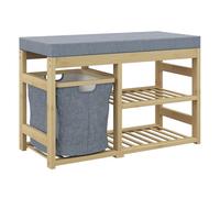 HOMCOM Banco Zapatero de Bambú con Asiento 4 Pares 69x30x45 cm Natural