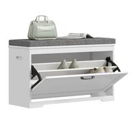 HOMCOM Banco Zapatero Moderno con Asiento Acolchado 80x30x50 cm Blanco