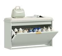 HOMCOM Banco Zapatos, Cojín acolch, Cajón abatible, 80x26x47,5cm, Verde | Armario para zapatos, Soporta hasta 120 kg, Uso interior, Pasillo, Entrada, Porche