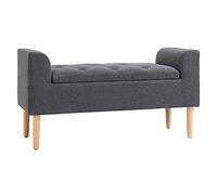 HOMCOM Banco de almacenamiento capitonado con apoyabrazos banco de almacenamiento para habitación entrada sala 116x44x58 cm Aosom España