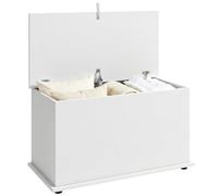 HOMCOM Baúl de Almacenaje 102L, Banco de Almacenaje, 80x40x45 cm, Blanco | Banco Zapatero con Bisagra de Seguridad, Estilo Moderno, para Pasillo, Dormitorio, Recibidor, Salón