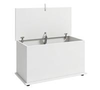 HOMCOM Baúl de Almacenaje 102L, Banco de Almacenaje, 80x40x45 cm, Blanco