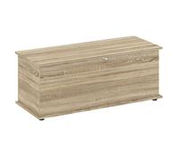Homcom baúl de almacenaje, banco de almacenaje, banco zapatero con bisagra de seguridad, estilo moderno, para pasillo, dormitorio, salón, 100x40x40 cm, roble