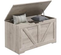 HOMCOM Baúl de Almacenaje para Dormitorio 100 L Banco de Almacenaje con Tapa Bisagra de Seguridad para Pasillo Salón 80x40x45 cm Gris Gris