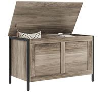 HOMCOM Baúl de Almacenaje para Dormitorio 95 L con Tapa 80x40x49 cm Grisáceo