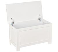 HomCom Baúl de almacenaje con tapa y bisagra de seguridad 81x40x46 cm Blanco